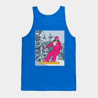 Skier Snow Mountains Extreme Sport Tank Top